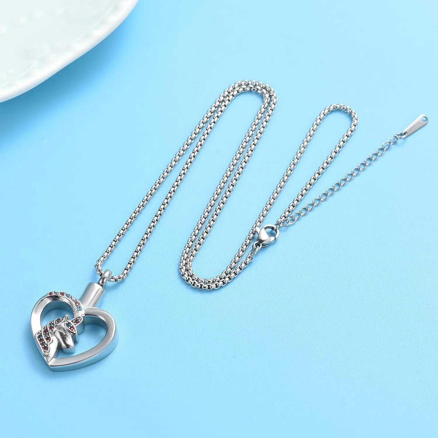 Oinsi Unicorn Cremation Jewelry For Ashes Of Loved One Keepsake Memorial Urn Necklace Pendant Women Girls Fashion Jewelry