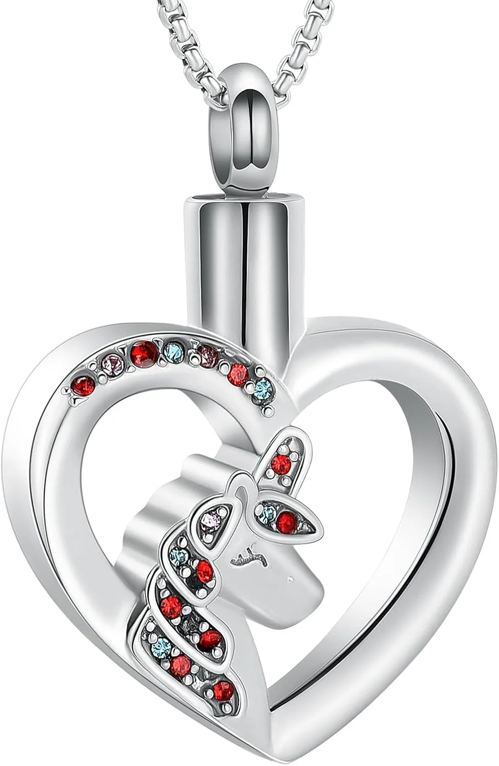 Oinsi Unicorn Cremation Jewelry For Ashes Of Loved One Keepsake Memorial Urn Necklace Pendant Women Girls Fashion Jewelry