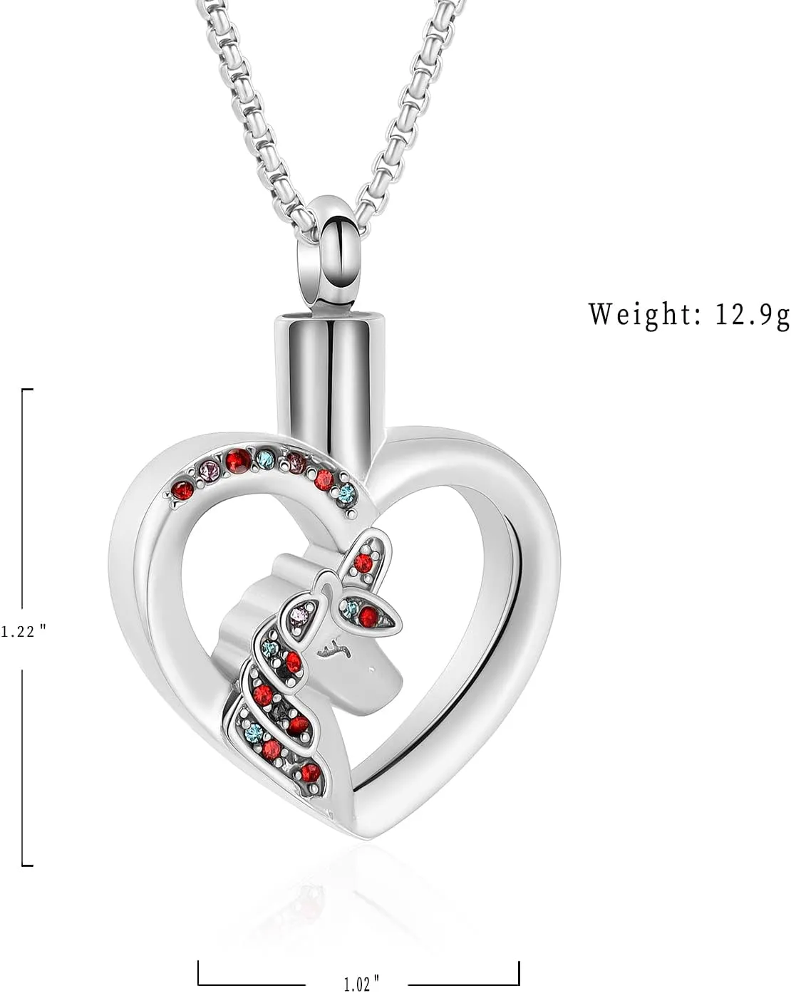 Oinsi Unicorn Cremation Jewelry For Ashes Of Loved One Keepsake Memorial Urn Necklace Pendant Women Girls Fashion Jewelry