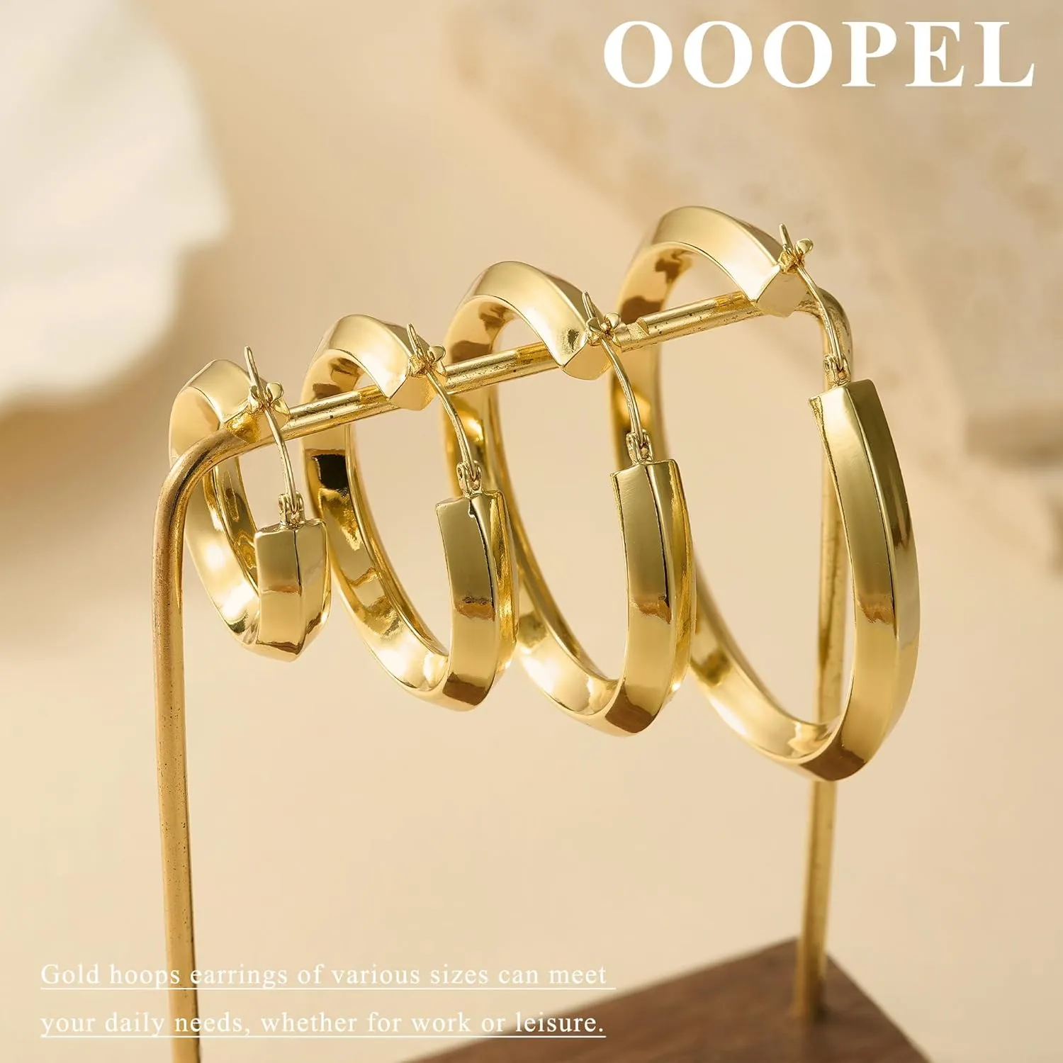 OOOPEL 7mm Thick Gold Chunky Earrings 925 Sterling Silver Hoop Earrings for Women Hollow Tube Hoops Earrings Hypoallergenic Lightweight Large Hoop Earrings Women Jewelry Gifts 30/40/50/60MM