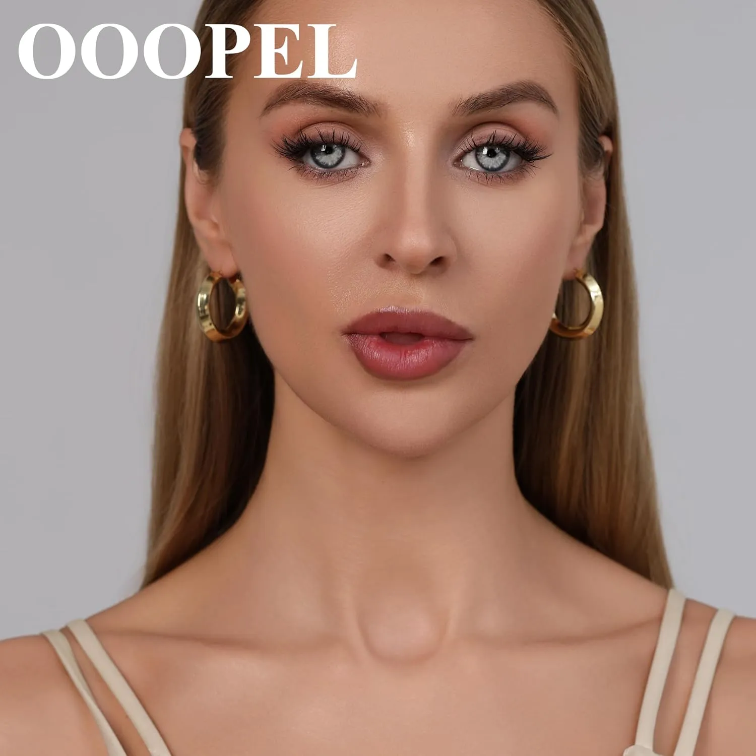 OOOPEL 7mm Thick Gold Chunky Earrings 925 Sterling Silver Hoop Earrings for Women Hollow Tube Hoops Earrings Hypoallergenic Lightweight Large Hoop Earrings Women Jewelry Gifts 30/40/50/60MM