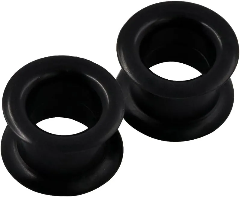 Oyaface 2 PC Colorful Hard Silicone Flexible Ear Skin Tunnels Plugs Hollow Ear Gauges 2G-25mm