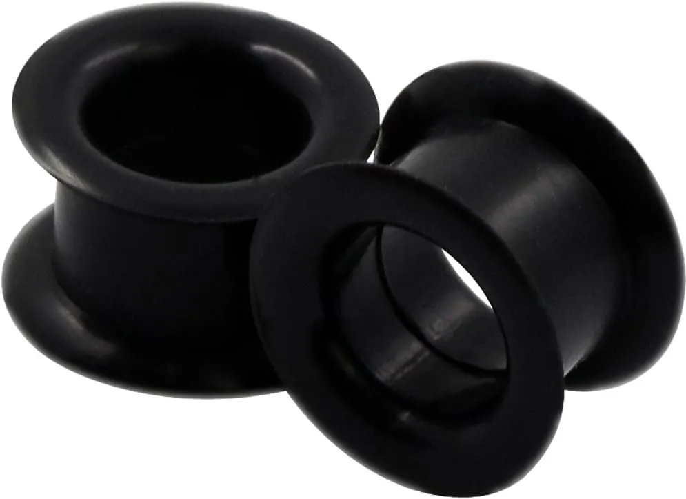 Oyaface 2 PC Colorful Hard Silicone Flexible Ear Skin Tunnels Plugs Hollow Ear Gauges 2G-25mm