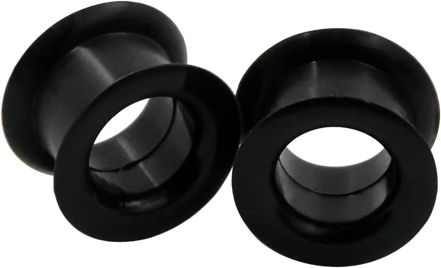 Oyaface 2 PC Colorful Hard Silicone Flexible Ear Skin Tunnels Plugs Hollow Ear Gauges 2G-25mm