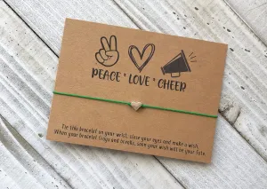 peace love cheer bracelet gift wish cheerleader cheer coach friendship bracelet gift cord wish bracelet