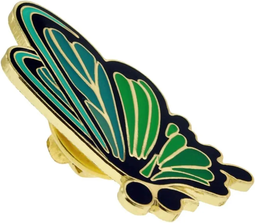 PinMart Green Semicolon Butterfly Mental Health Suicide Prevention Lapel Pin