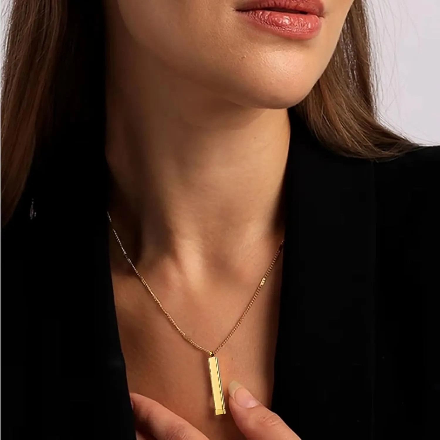 Plumiss Hidden Secret Message Slider Necklace Funny Inspirational Jewelry Gifts for Daughter/Sister/Mom/Friend, Unique Friendship Jewelry, Perfect Birthday Gifts