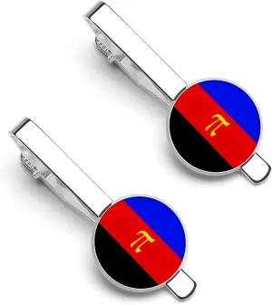 Polyamory Pround Flag Tie Clip Tack Pins Cufflinks Necktie Bar Pinch Business Wedding Clothing Accessories for Men Women