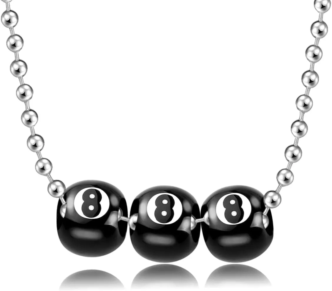 POTIY Billiards Ball Earring - Pool Player Gift - Lucky 8 Ball Charm - Gift for Billiards Lover (8-N)