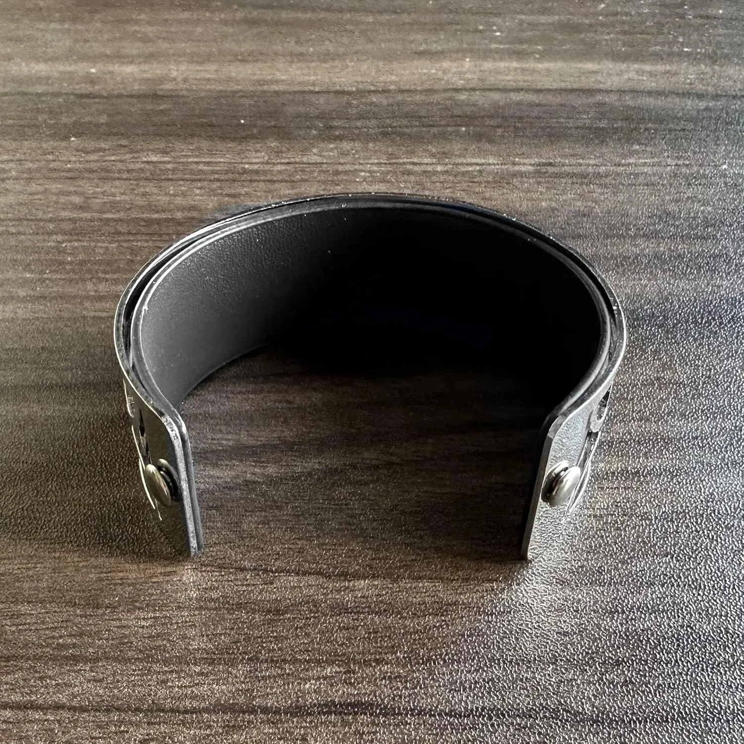 Punk Rock Alloy Geometric Pattern Pu Leather Open Cuff Bracelet