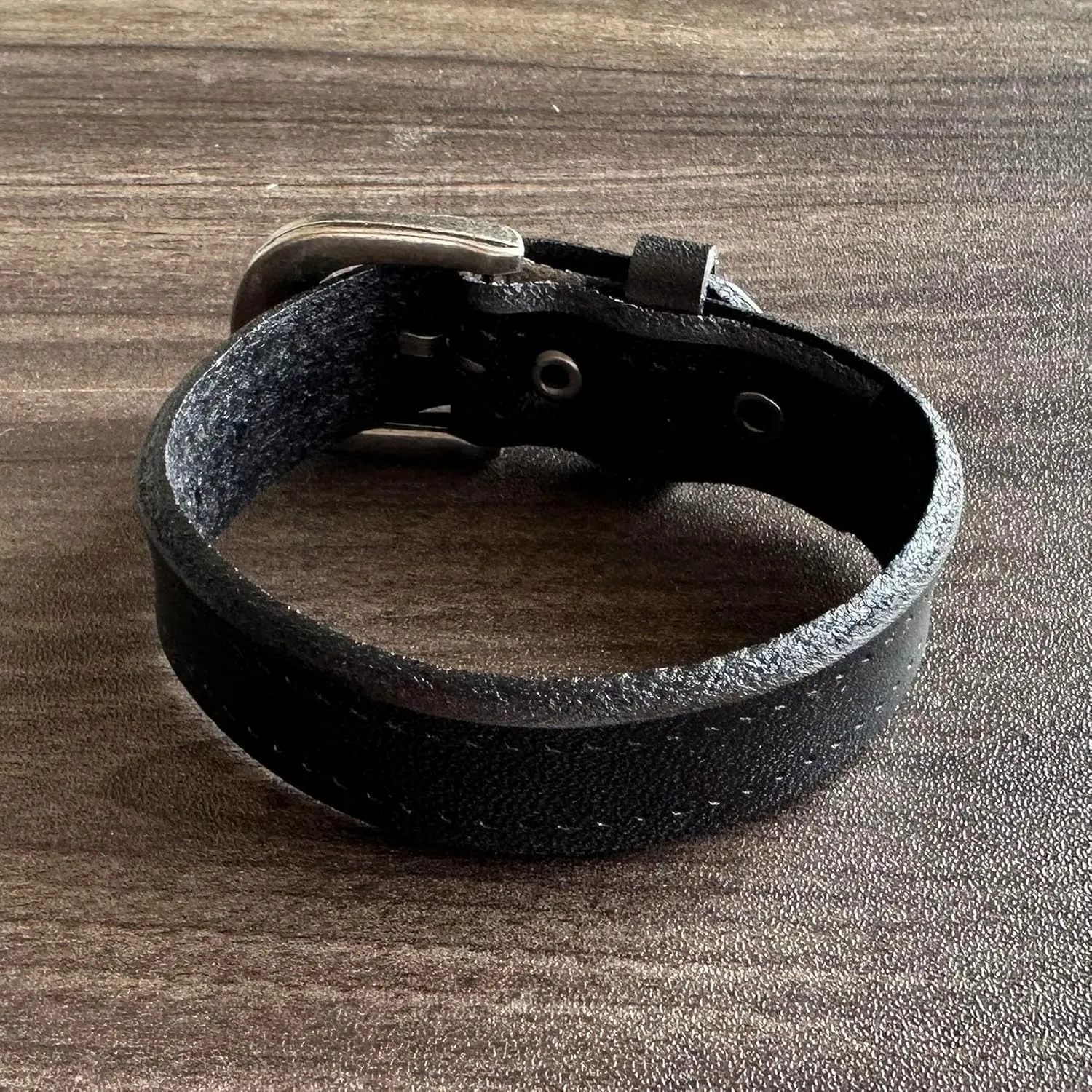 Punk Rock Retro Alloy Belt Buckle Wristband Pu Leather Adjustable Cuff Bracelet
