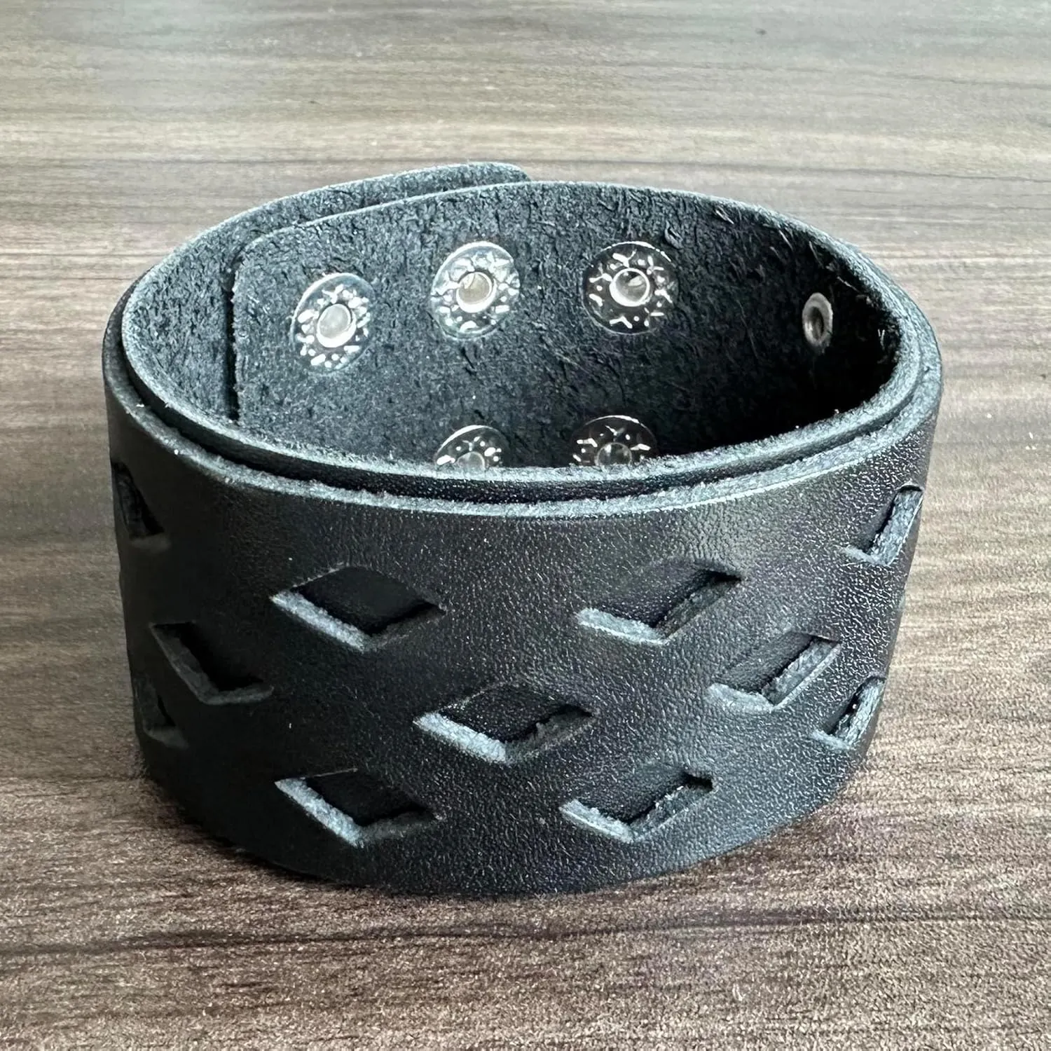 Punk Rock Retro Metal Buckle Wristband Multi Layer Wide Pu Leather Cuff Bracelet
