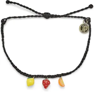 Pura Vida Gold or Silver Fruit Bracelet - 100% Waterproof, Adjustable Band - Plated Brand Charm