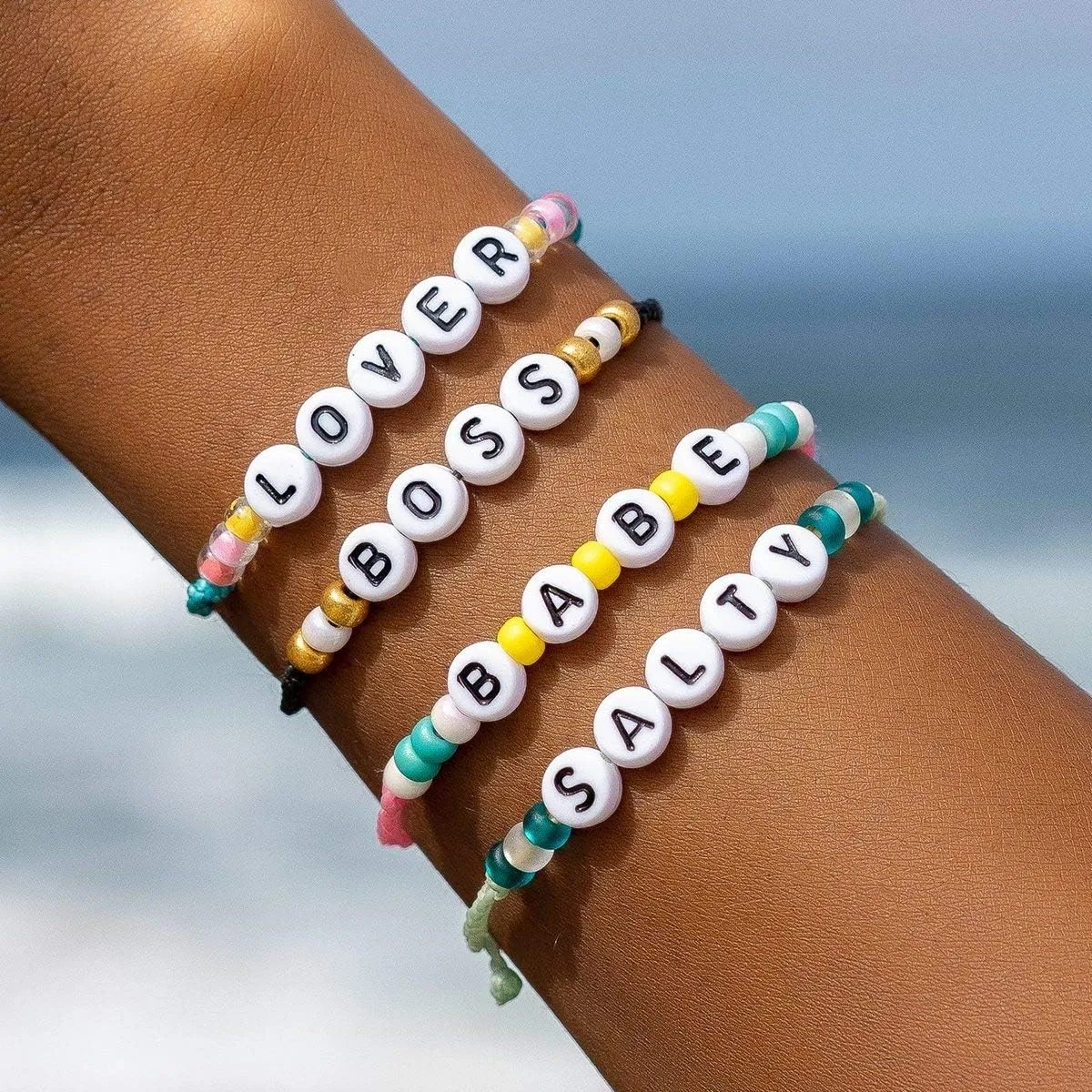 Pura Vida Lover Alphabet Beed Bracelet