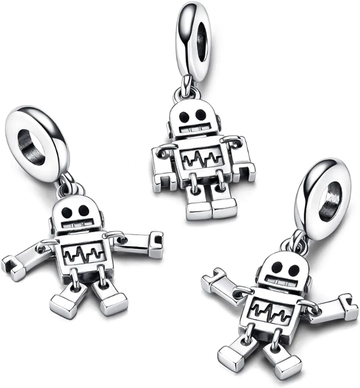 Puzzle heart-shaped removable friendship pendant charm best friend pendant suitable for Pandora charm bracelet, necklace DIY fashion personalized jewelry gifts for women, girls, family unlimited pet cat jumping beads