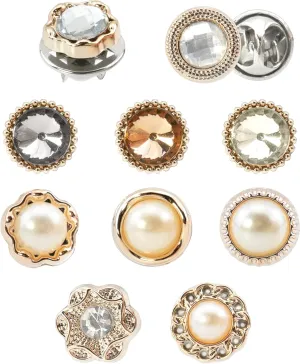 Quacc 10 PCS Women Shirt Brooch Buttons Blouse Modesty Pins Cover Up Brooch Lapel Pins Safety Button Prevent Accidental Exposure Decorative Pins for DIY Bag Cardigan Dress Clothes
