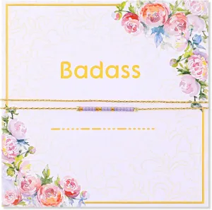 Quelay Morse Code Bracelets for Women, Funny Birthday Gifts, Best Friend Friendship Gifts Mother's Day Badass Bracelet
