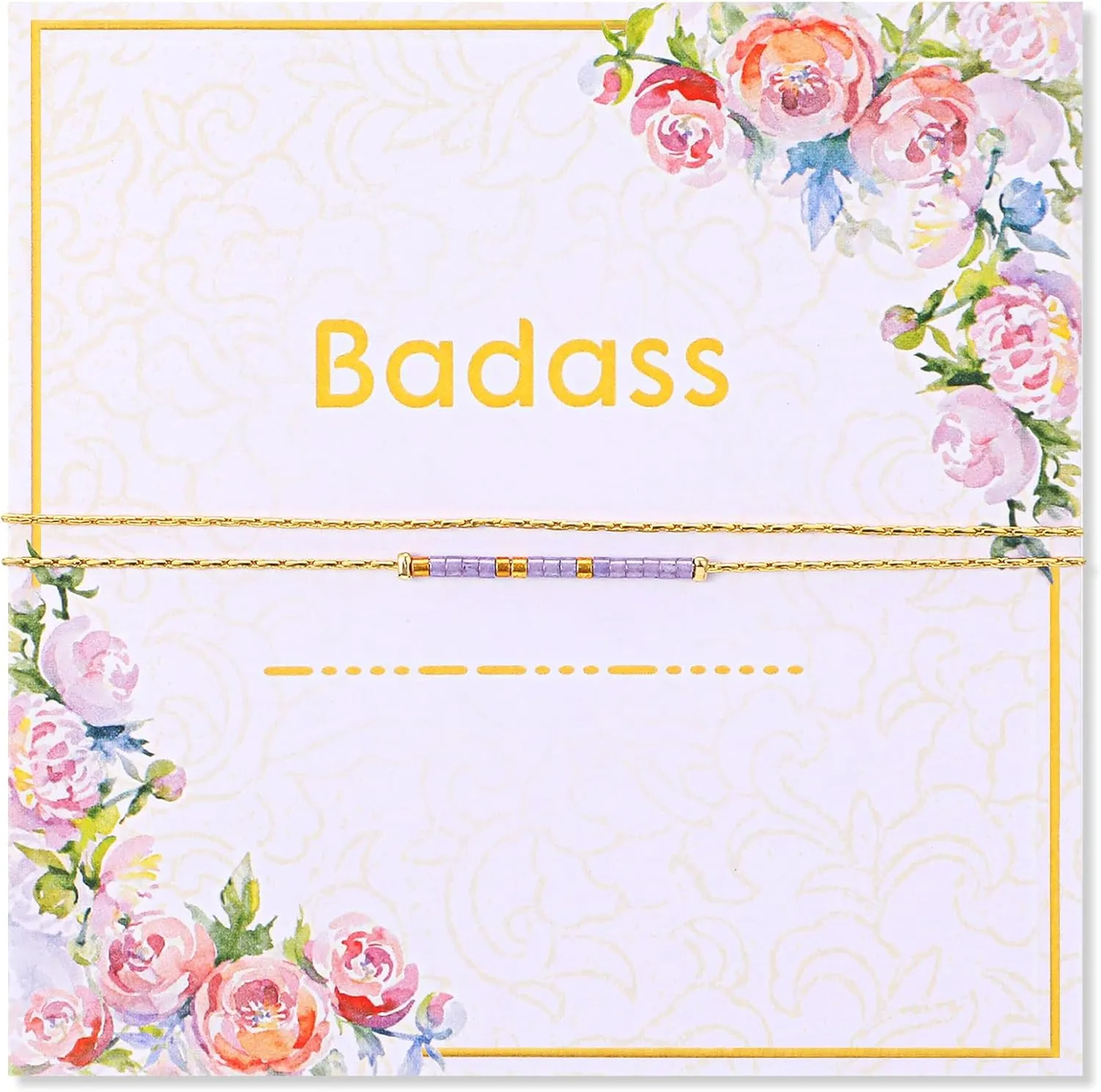 Quelay Morse Code Bracelets for Women, Funny Birthday Gifts, Best Friend Friendship Gifts Mother's Day Badass Bracelet
