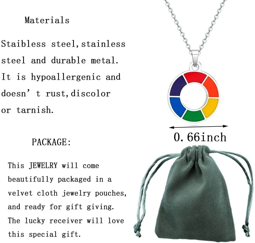 Rainbow Pendant Necklace Gay Pride Necklace LGBT Pride Jewelry LGBT Jewelry Bisexual Pride Gift Transgender Pride Gift