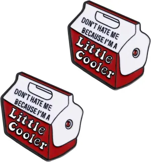 Red Cute Enamel Little Cooler Cartoon Design funny Brooch Pins for Backpacks DIY Accessory Badges Hats Bags