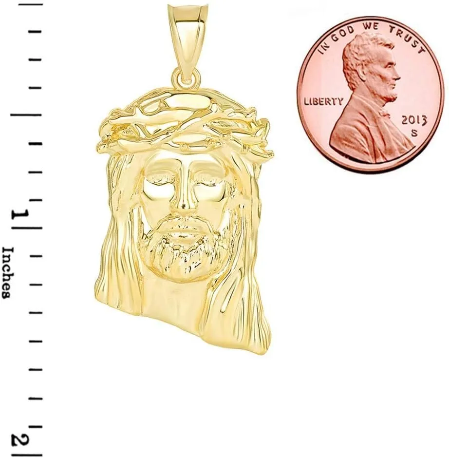 Religious Jewelry Iced Out Jesus Christ Face Pendant, 1.5"