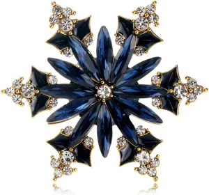 Rhinestone Snowflake Brooch for Women Colorfu Crystal Winter Snowflake Flower Brooch Pin Christmas Brooch Pins Elegant Clothing Hat Bag Skirt Accessories Christmas Halloween Birthday Party Costume Jewelry