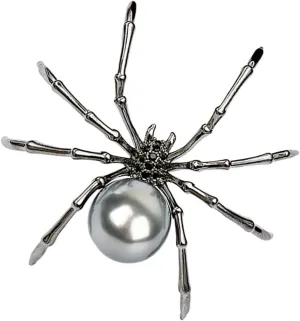 ROSTIVO Spider Brooch Pins for Women and Men Witch Jewelry Halloween Pin Accessories (Dark Silver)