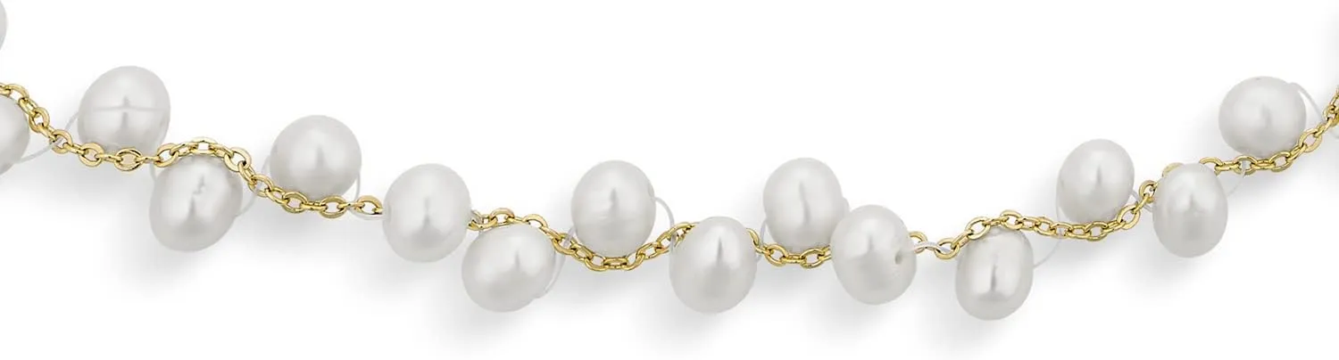 Shades of Grey Blue White Pink Multi Strand Fishing Line Freshwater Cultured Pearl Illusion Choker Collar Necklace For Women Wedding Bridesmaid Formal Party