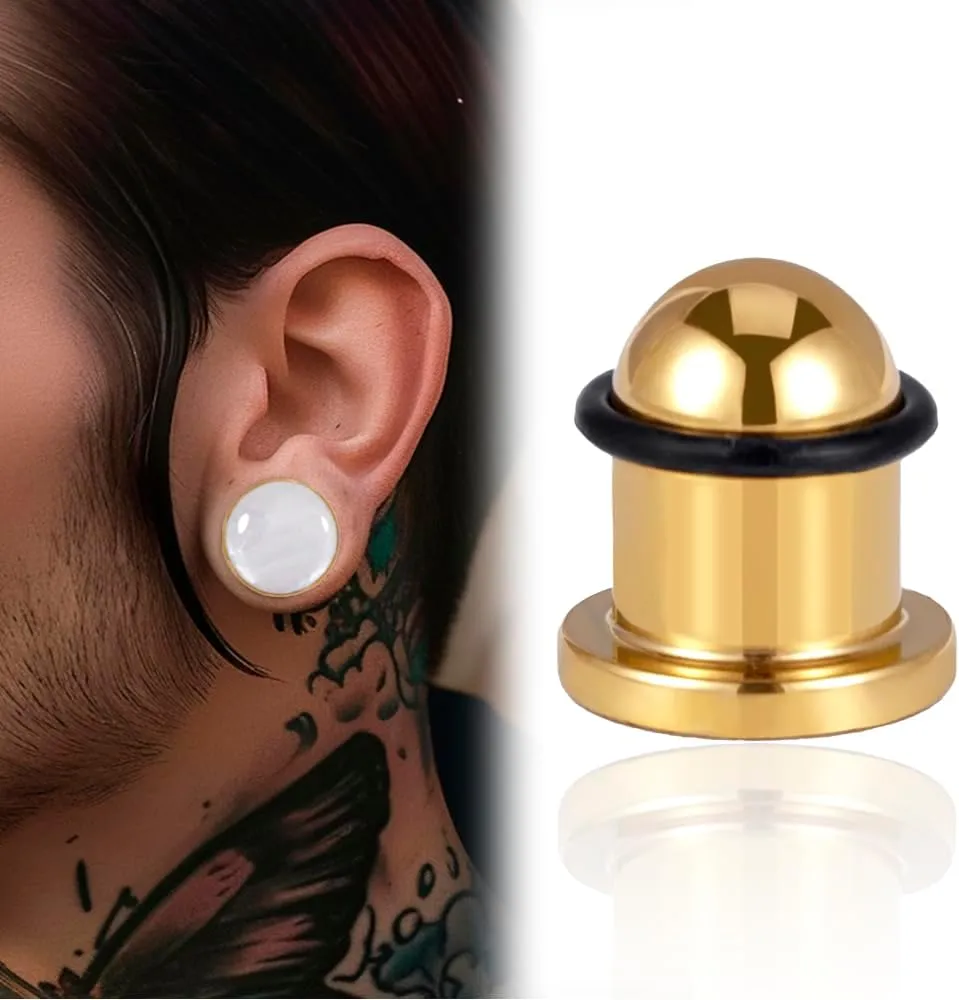 Shell Opal Ear Gauges Stretching Kit Ear Expander Plugs Short Taper Expander Solid Tunnels Body Piercing Jewelry Set