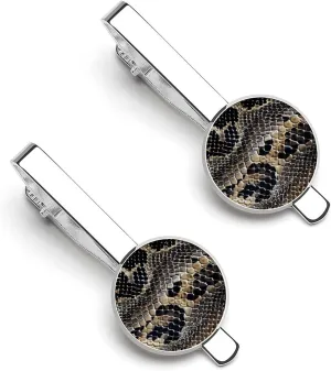 Snake Skin Texture Tie Clip Tack Pins Cufflinks Necktie Bar Pinch Business Wedding Clothing Accessories for Men Women