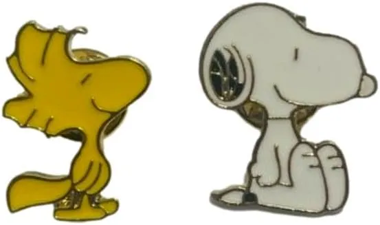 Snoopys Cartoon Woodstock Characters Set of 2 Enamel Metal Pins