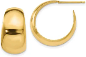 Solid Real 14k Yellow Gold Small Hoop Earrings - 19mm x 10mm