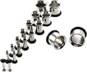 Stainless Steel Ear Gauges, Mens Gauges and Plugs Colorful Hoop Ear Tunnels Multiple Sizes, 18PCS