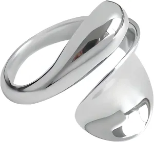 Sterling Silver Adjustable Rings for Women 925 Spoon Ring Aesthetic Cute Band High Polish Thumb Ring for Women