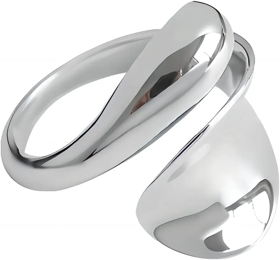 Sterling Silver Adjustable Rings for Women 925 Spoon Ring Aesthetic Cute Band High Polish Thumb Ring for Women