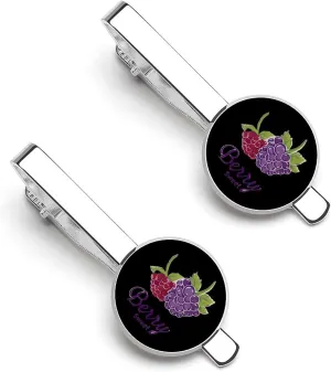Sweet Berry Tie Clip Tack Pins Cufflinks Necktie Bar Pinch Business Wedding Clothing Accessories for Men Women