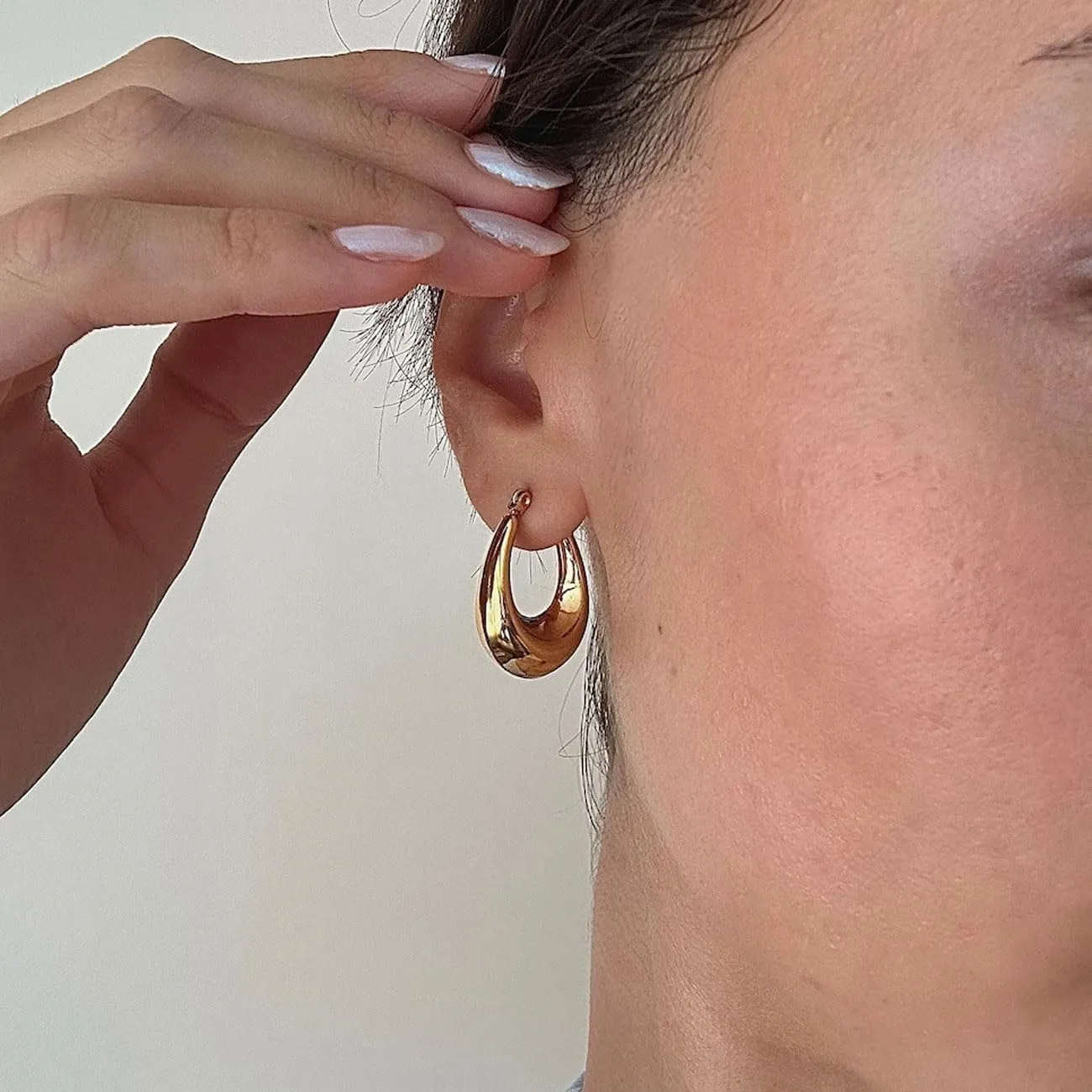 Tasiso Small Hoop Earrings for Women, Dainty 14K Gold Plated Huggie Hoop Earrings Lightweight Hypoallergenic Cubic Zirconia Earring Cute Double CZ Spiral Earrings for Women Trendy Jewelry Gifts