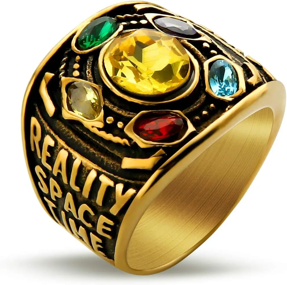 Thanos Ring Stainless Steel Infinite Power Gauntlet Ring for Men, Customize Available