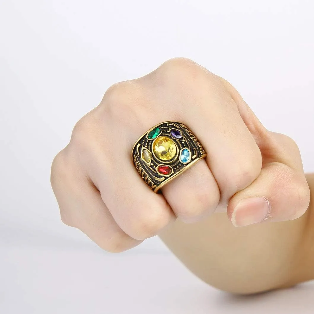 Thanos Ring Stainless Steel Infinite Power Gauntlet Ring for Men, Customize Available