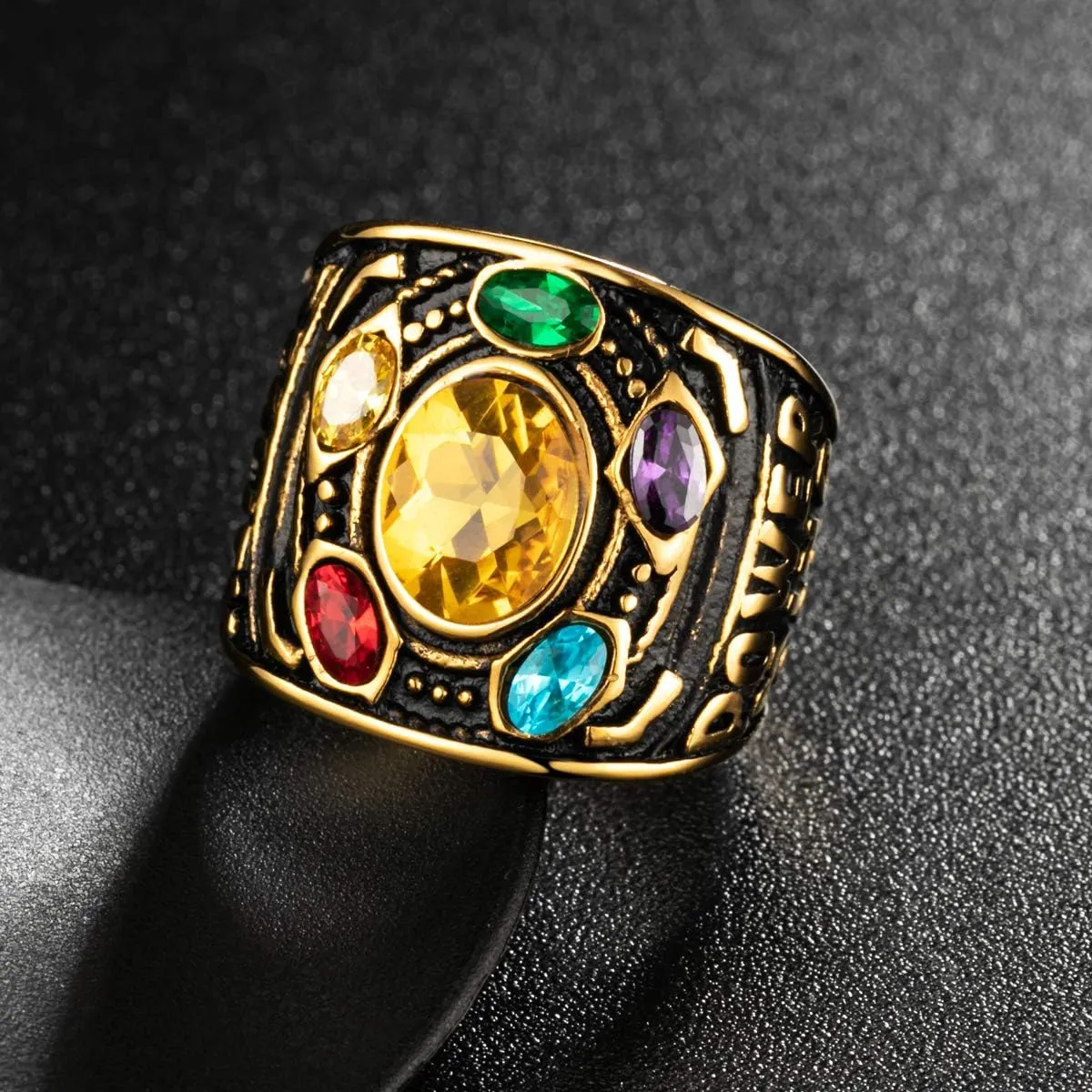 Thanos Ring Stainless Steel Infinite Power Gauntlet Ring for Men, Customize Available