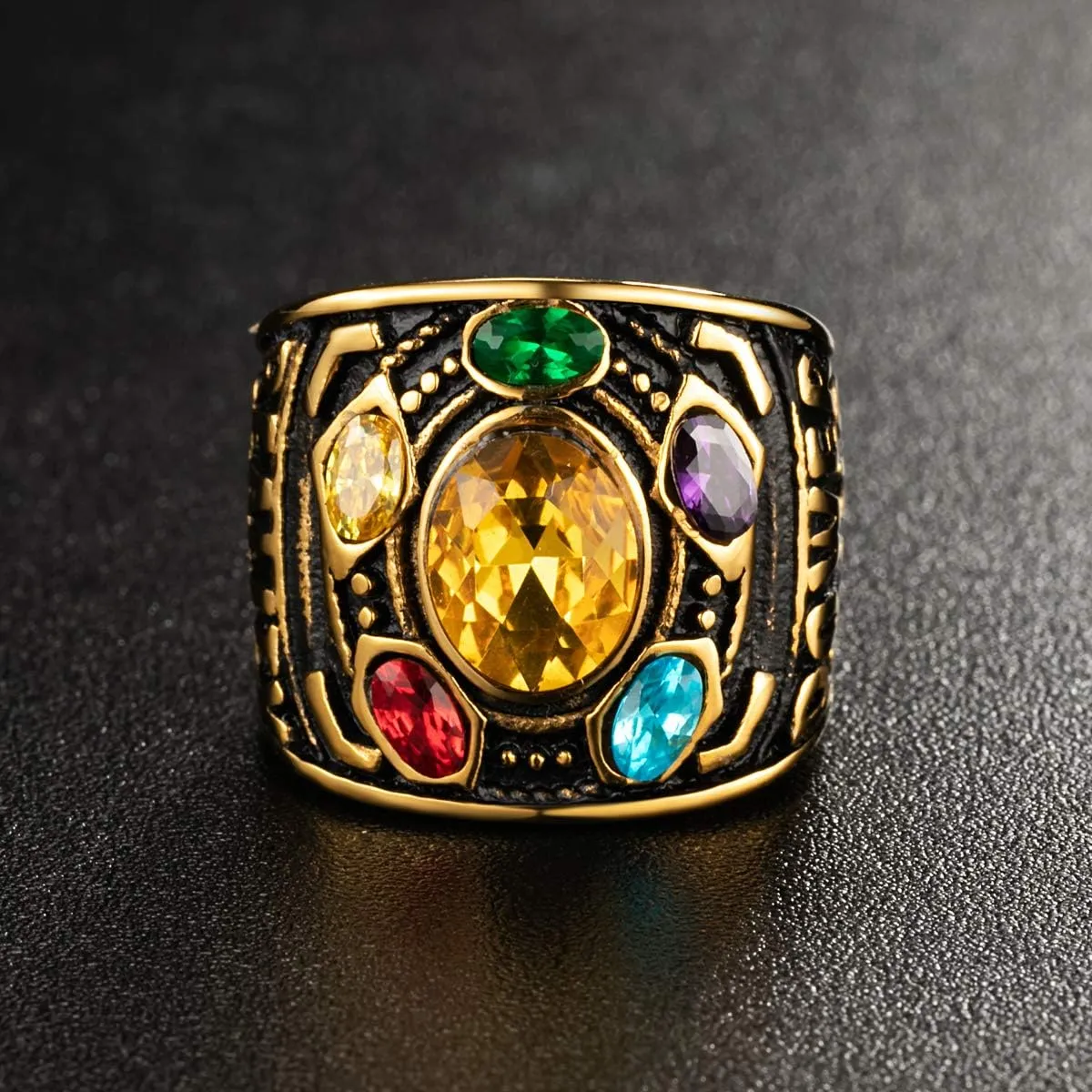Thanos Ring Stainless Steel Infinite Power Gauntlet Ring for Men, Customize Available