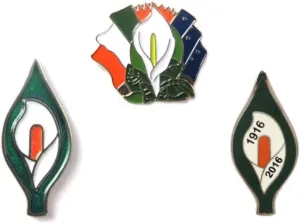 The Gents Cave Irish Ireland Easter Rising Republican Lily Pin Badge 1916 3 Pack Set