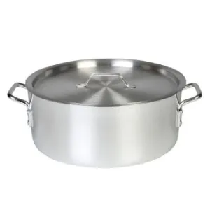 Thunder Group ALSKBP002 12 Qt Aluminum Brazier Pot & Lid Mirror Finish