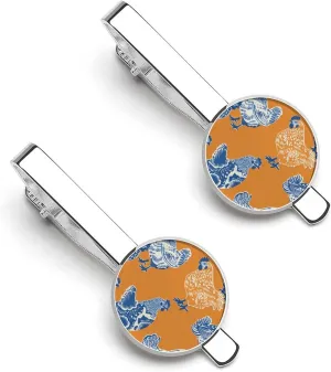 Tropical Chickens Tie Clip Tack Pins Cufflinks Necktie Bar Pinch Business Wedding Clothing Accessories for Men Women