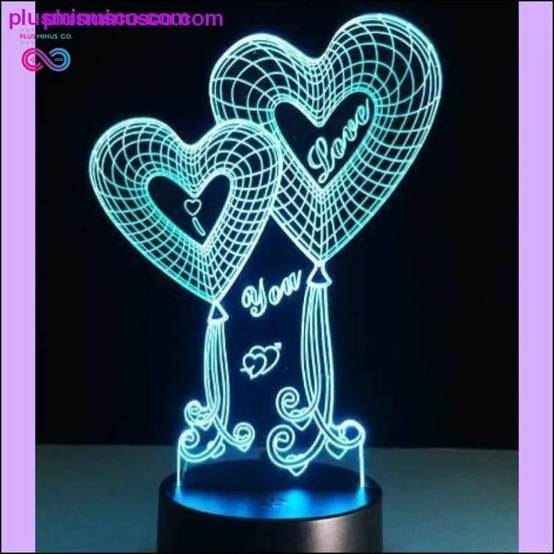 Valentines Day Gift 3D LED Table Lamps with 7 Colors Night
