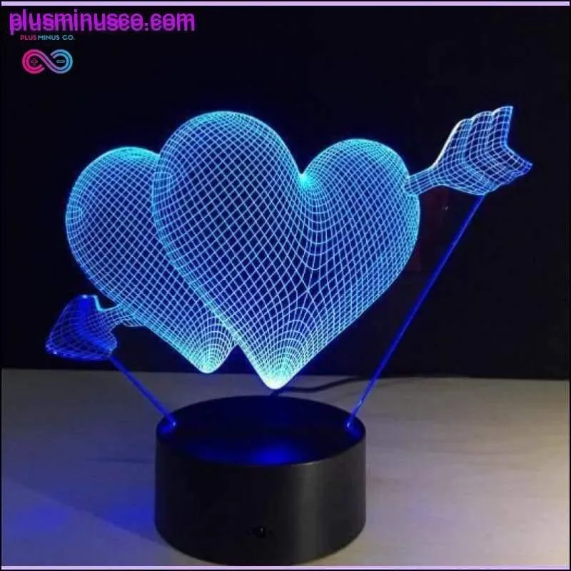 Valentines Day Gift 3D LED Table Lamps with 7 Colors Night