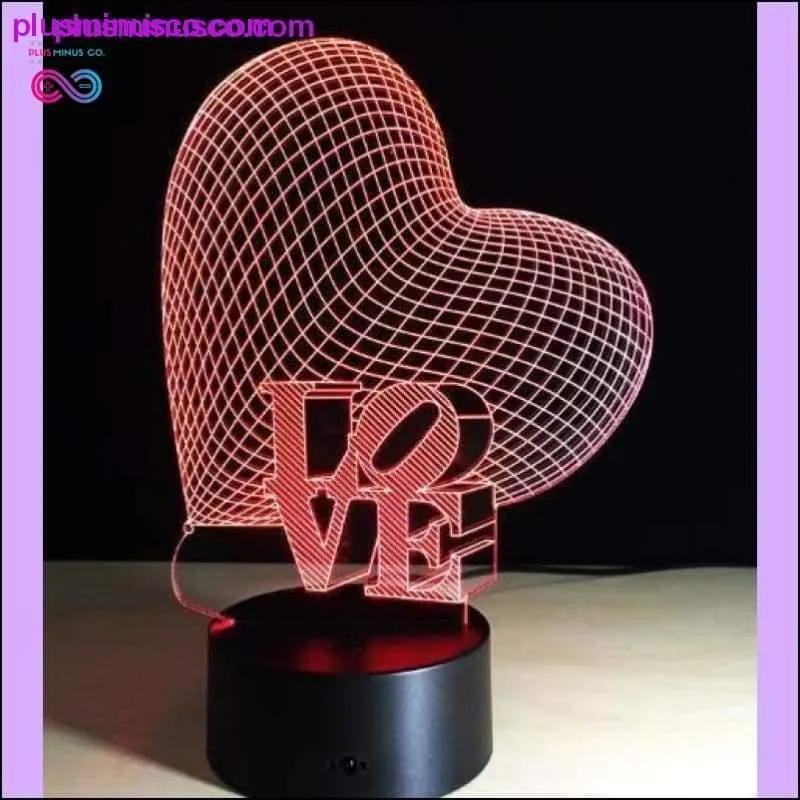 Valentines Day Gift 3D LED Table Lamps with 7 Colors Night