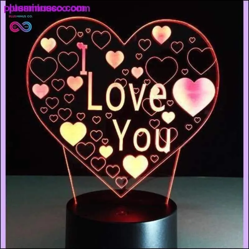 Valentines Day Gift 3D LED Table Lamps with 7 Colors Night