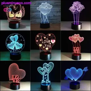 Valentines Day Gift 3D LED Table Lamps with 7 Colors Night
