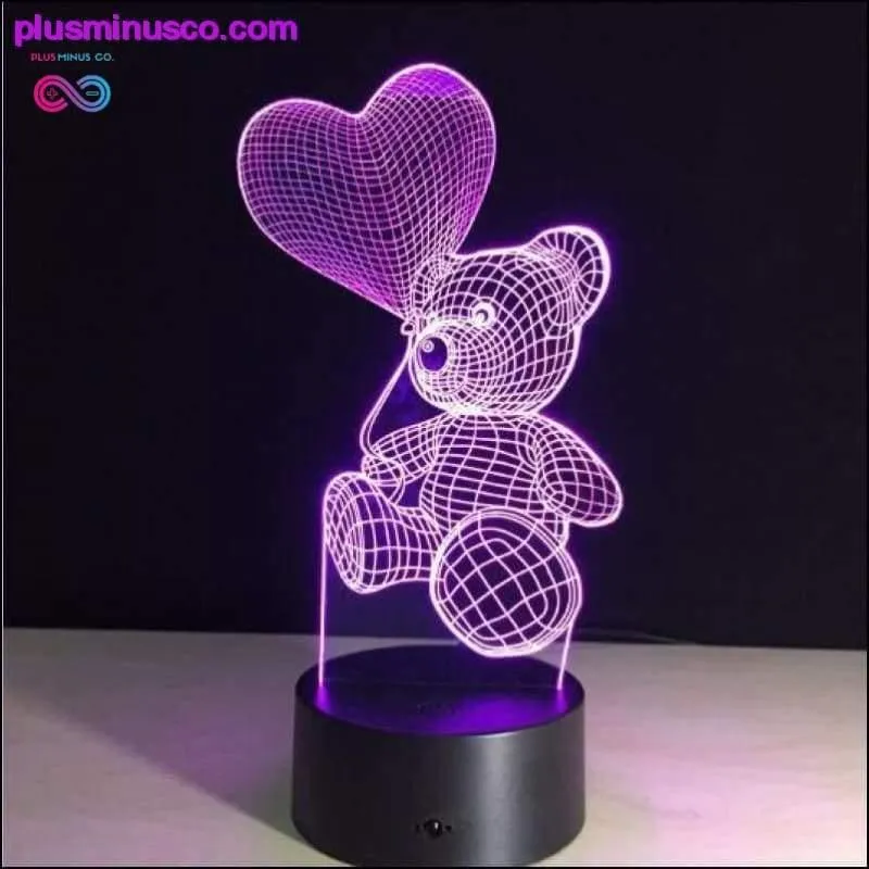 Valentines Day Gift 3D LED Table Lamps with 7 Colors Night